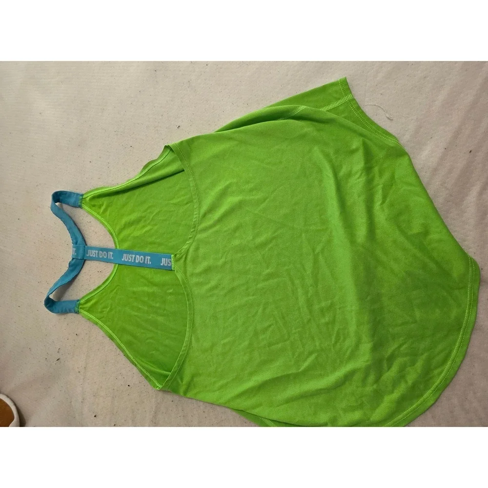Nike Dri-FIT Womens Training Tank Top Green Just Do It Racerback 727749-313 M